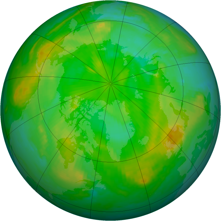 Arctic ozone map for 18 July 1998